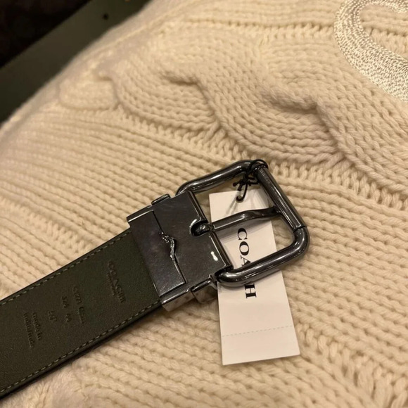 COACH ROLLER BUCKLE CUT TO SIZE REVERSIBLE BELT 38MM CY271 QBSB3 - Picture 7 of 9